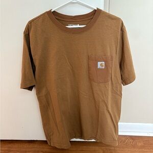 Carhartt Men's Tan Striped Pocket Tee
